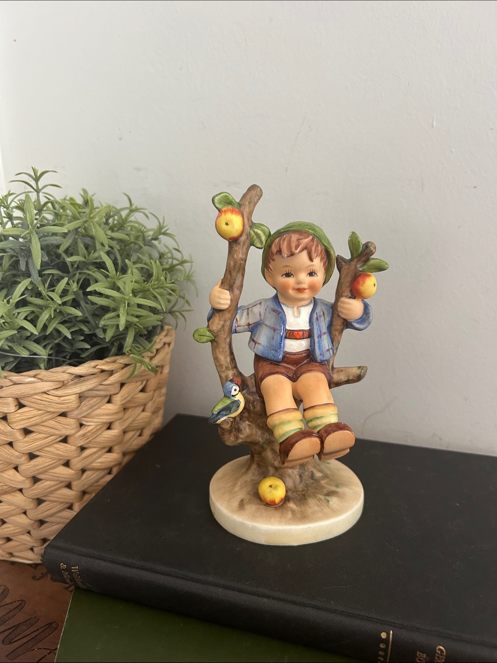 Vintage Goebel Hummel Figurine Boy In An Apple Tree. West Germany